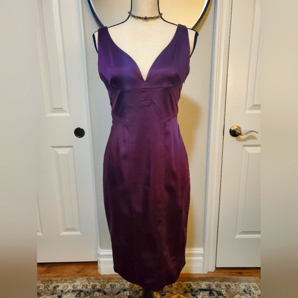 DAVID MEISTER EGGPLANT BODYCON PARTY DRESS SIZE 8 EXCELLENT CONDITION!